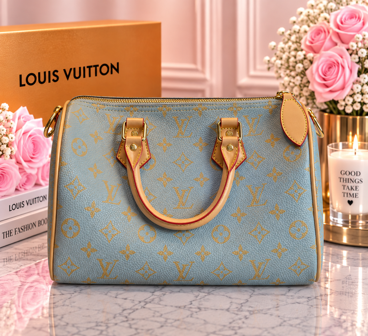 LV Light Blue Speedy
